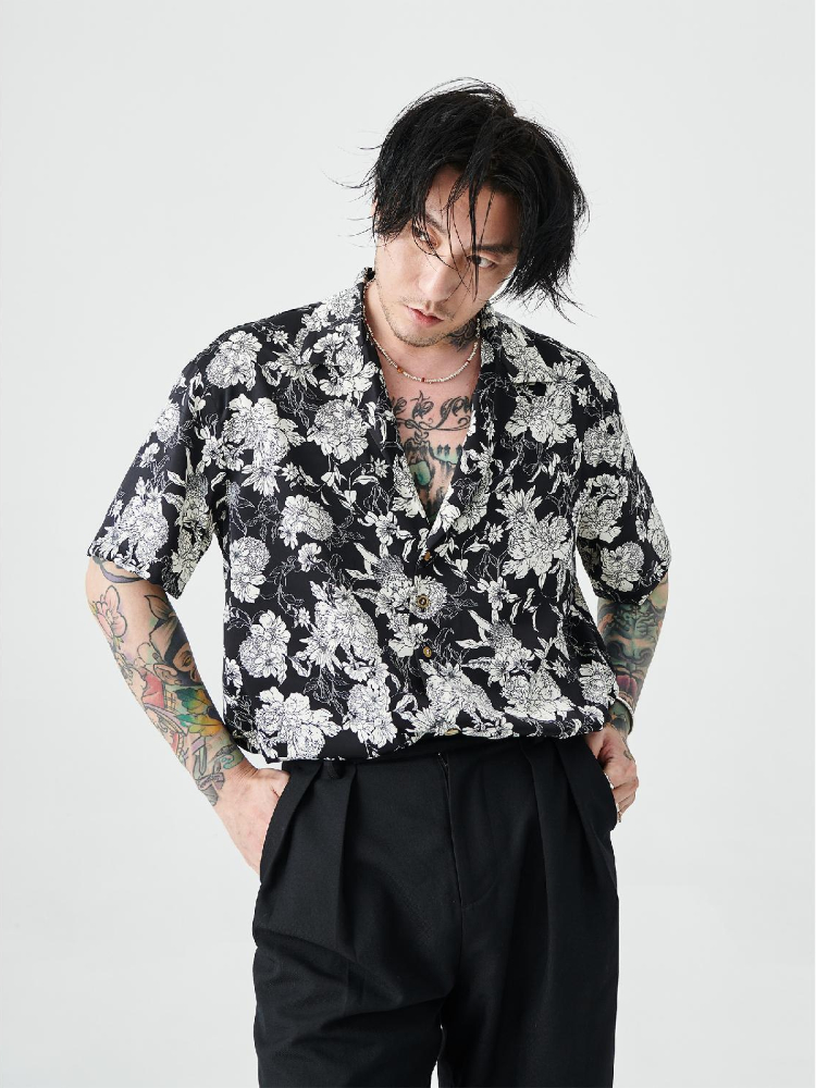 Japanese Brand Streetwear Vintage - Kemeja Pria Jepang Vintage Grafis Lucu