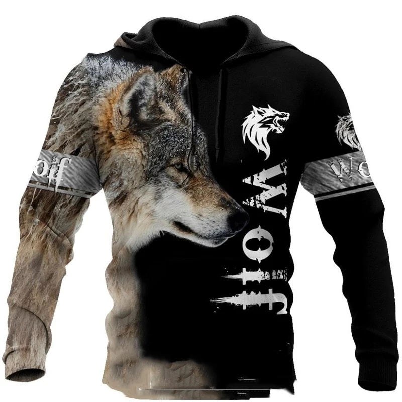 Hoodie Pria Bermotif Serigala, - Streetwear Brand Tracksuit ulasan dan harga