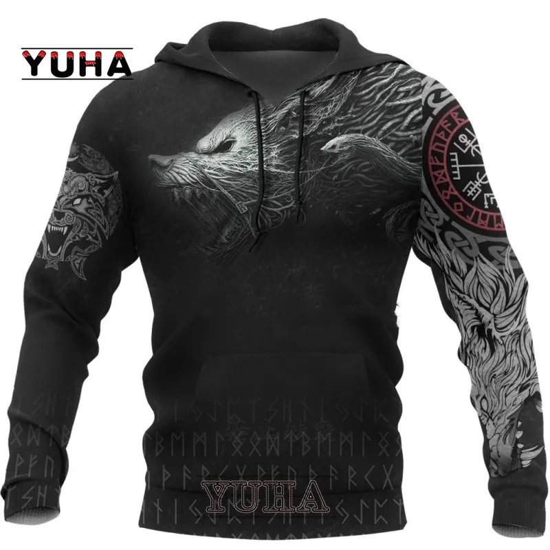 Hoodie Pria Bermotif Serigala, - Streetwear Brand Tracksuit ulasan dan harga