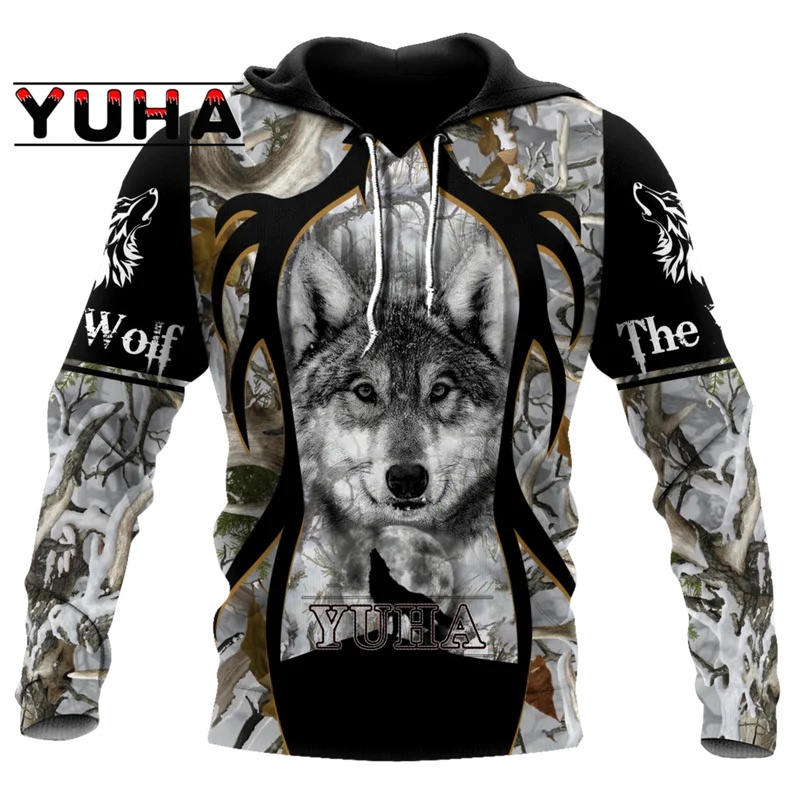 Hoodie Pria Bermotif Serigala, - Streetwear Brand Tracksuit ulasan dan harga