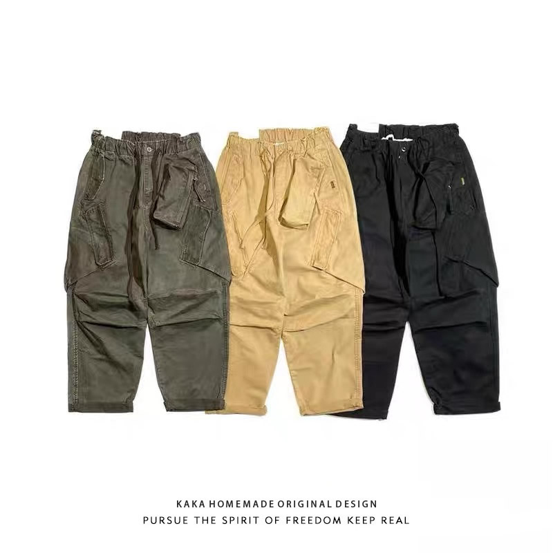 Celana Kasual Multi-saku 3D Me - Japanese Brand Streetwear Vintage ulasan dan harga